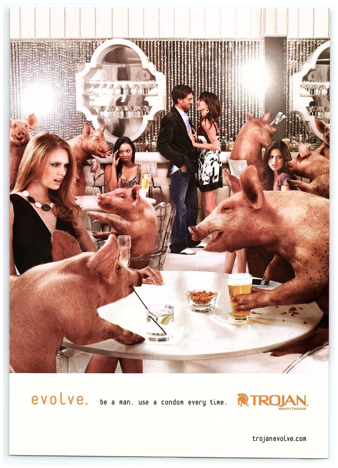 Retro Ad of the Week: Don't Be a Pig, Be a Trojan Man! | Roads Lesser  Traveled, image size:1155x1600